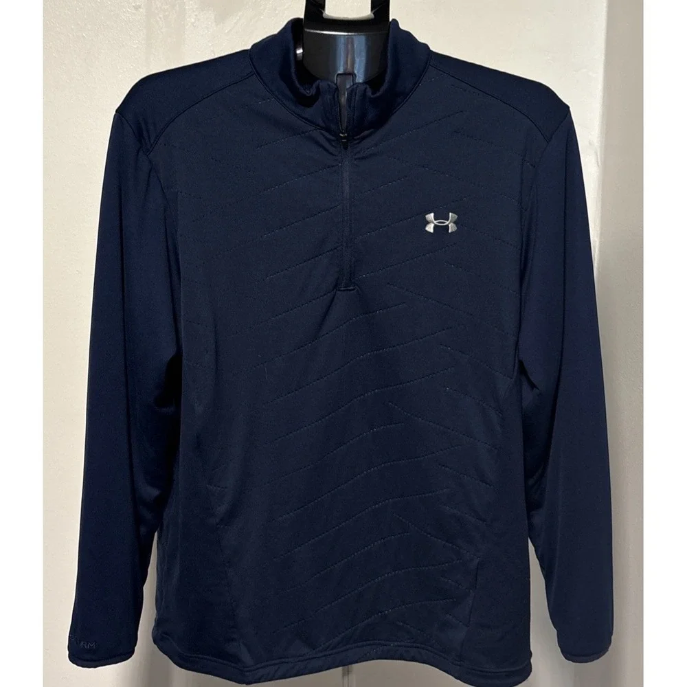 Under Armour ColdGear Reactor Golf Navy Blue Men's L Loose Fit GOLF